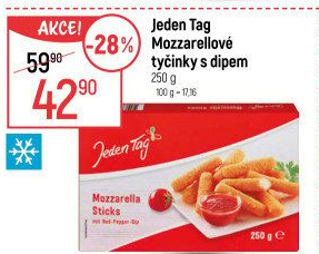 Tyčinky mozzarelové mražené Jeden Tag