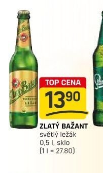 Zlatý Bažant světlý ležák