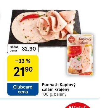 Ponnath Kapiový salám krájený 100 g, balený
