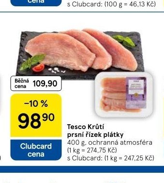 Tesco Krůtí prsní řízek plátky 400 g