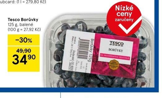 Tesco Borůvky 125 g