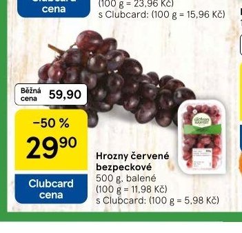 Hrozny červené peckové