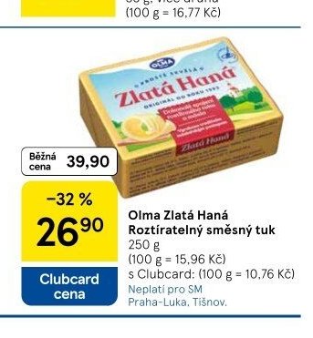 Olma Zlatá Haná Roztíratelný směsný tuk