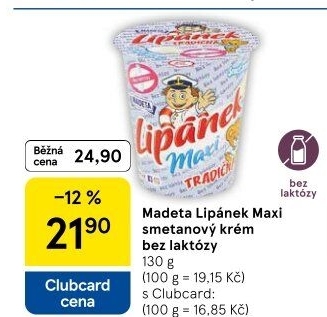 Dezert Lipánek bez laktózy Madeta