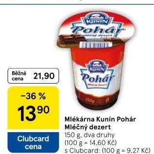 Mléčný Pohár Mlékárna Kunín