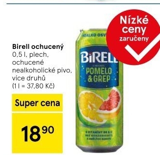 Nealkoholické pivo ochucené Birell