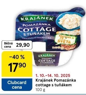 Pomazánka Cottage s tuňákem Krajánek