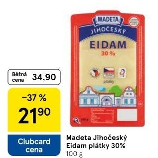 Sýr Eidam Jihočeský 30% Madeta