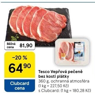 Vepřová pečeně bez kosti Tesco