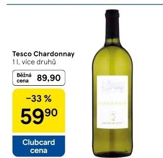 Víno Chardonnay Tesco