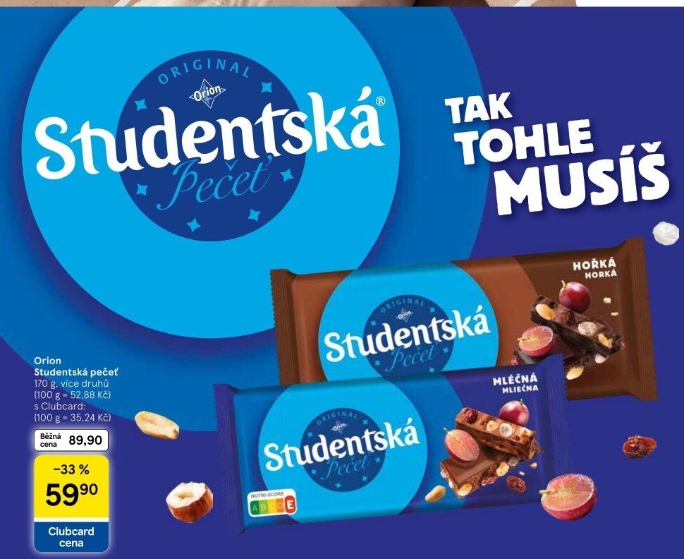 Čokoláda Studentská pečeť Orion