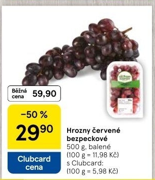 Hrozny červené bezsemenné The Grower'