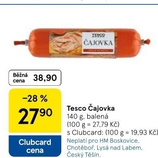 Salám Čajovka Tesco