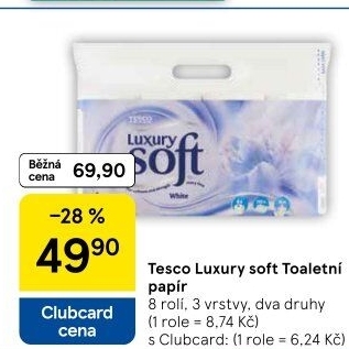 Toaletní papír 3vrstvý Luxury Tesco