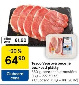 Vepřová pečeně bez kosti Tesco