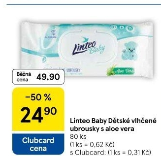 Vlhčené ubrousky dětské Linteo Baby