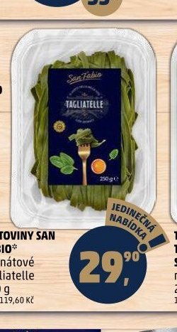 Těstoviny San Fabio špenátové tagliatelle