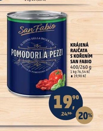 Krájená rajčata s kořením San Fabio