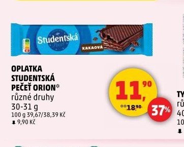 OPLATKA STUDENTSKÁ PEČEŤ ORION