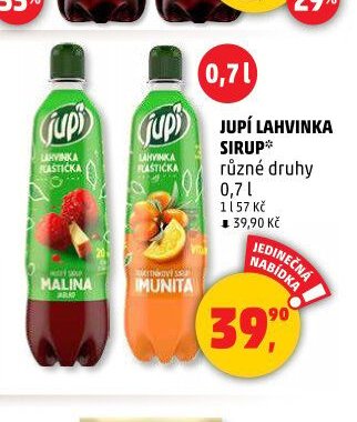 Jupí lahvinka sirup