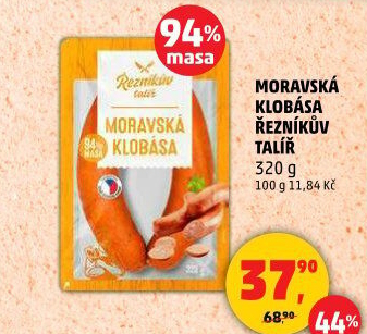 Moravská klobása Řezníkův talíř