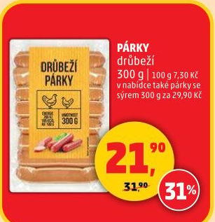 Párky drůbeží