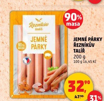 Párky jemné Řezníkův talíř