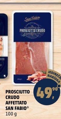 Šunka Prosciutto Crudo Affettato San Fabio