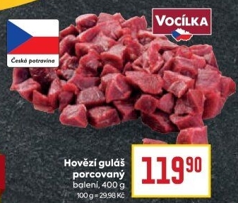 Hovězí maso na guláš Vocílka