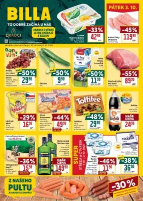 akční leták BILLA 1.10.2025-7.10.2025