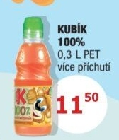 Šťáva ovocná 100% Kubík
