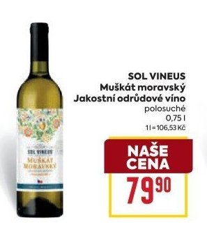 SOL VINEUS Muškát moravský