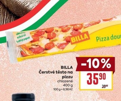 BILLA Čerstvé těsto na pizzu chlazené 400 g