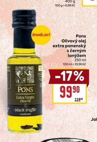 Pons Olivový olej extra panenský s černým lanýžem