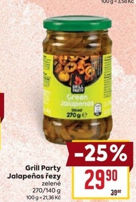 Papričky Jalapenos Grill Party