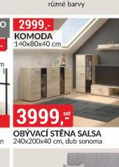 OBÝVACÍ STĚNA SALSA 240x200x40 cm, dub sonoma