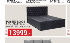 POSTEL BOX 6 218x160x115 cm včetně roštu a matrace