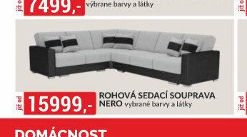 ROHOVÁ SEDACÍ SOUPRAVA NERO vybrané barvy a látky