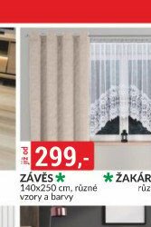 ZÁVĚS 140x250 cm, různé vzory a barvy