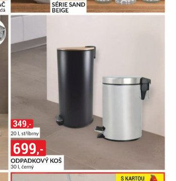 ODPADKOVÝ KOŠ 30 l, černý (nebo 20 l, stříbrný)