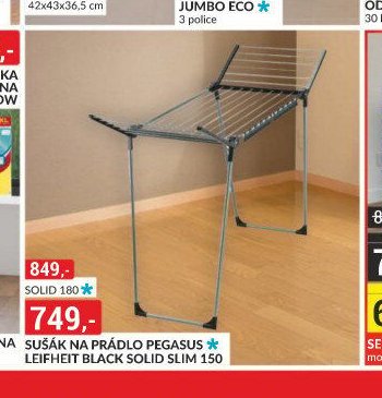 SUŠÁK NA PRÁDLO PEGASUS LEIFHEIT BLACK SOLID SLIM 150