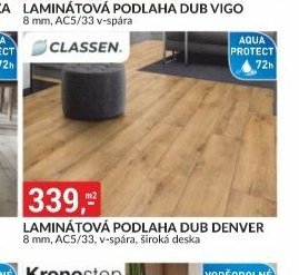 LAMINÁTOVÁ PODLAHA DUB DENVER 8 mm, AC5/33, široká deska