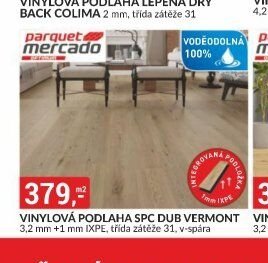 VINYLOVÁ PODLAHA SPC DUB VERMONT 3,2 mm +1 mm IXPE, třída zátěže 31, v-spára