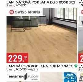 LAMINÁTOVÁ PODLAHA DUB MONACO 8 mm, AC5/33, v-spára