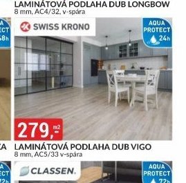 LAMINÁTOVÁ PODLAHA DUB VIGO 8 mm, AC5/33 v-spára