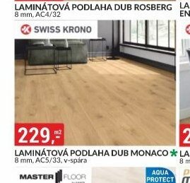 LAMINÁTOVÁ PODLAHA DUB MONACO 8 mm, AC5/33, v-spára