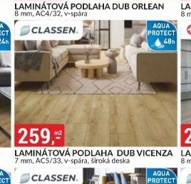 LAMINÁTOVÁ PODLAHA DUB VICENZA 7 mm, AC5/33, v-spára, široká deska