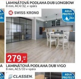 LAMINÁTOVÁ PODLAHA DUB VIGO 8 mm, AC5/33 v-spára