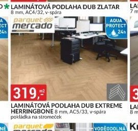LAMINÁTOVÁ PODLAHA DUB EXTREME HERRINGBONE 8 mm, AC5/33, v-spára pokládka na stromeček
