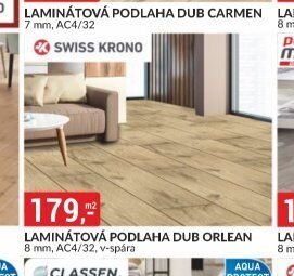 LAMINÁTOVÁ PODLAHA DUB ORLEAN 8 mm, AC4/32, v-spára